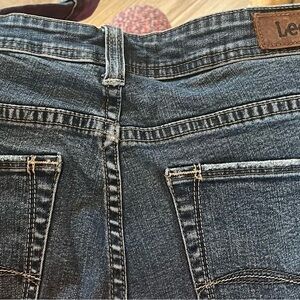 Lee Womens Dark Blue cropped cuffed Leg Jeans